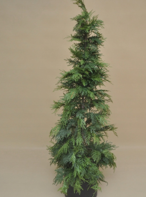 Umelý zelený vianočný stromček Tuja v kvetináči 150 cm Vianočná Dekorácia Gumovaná