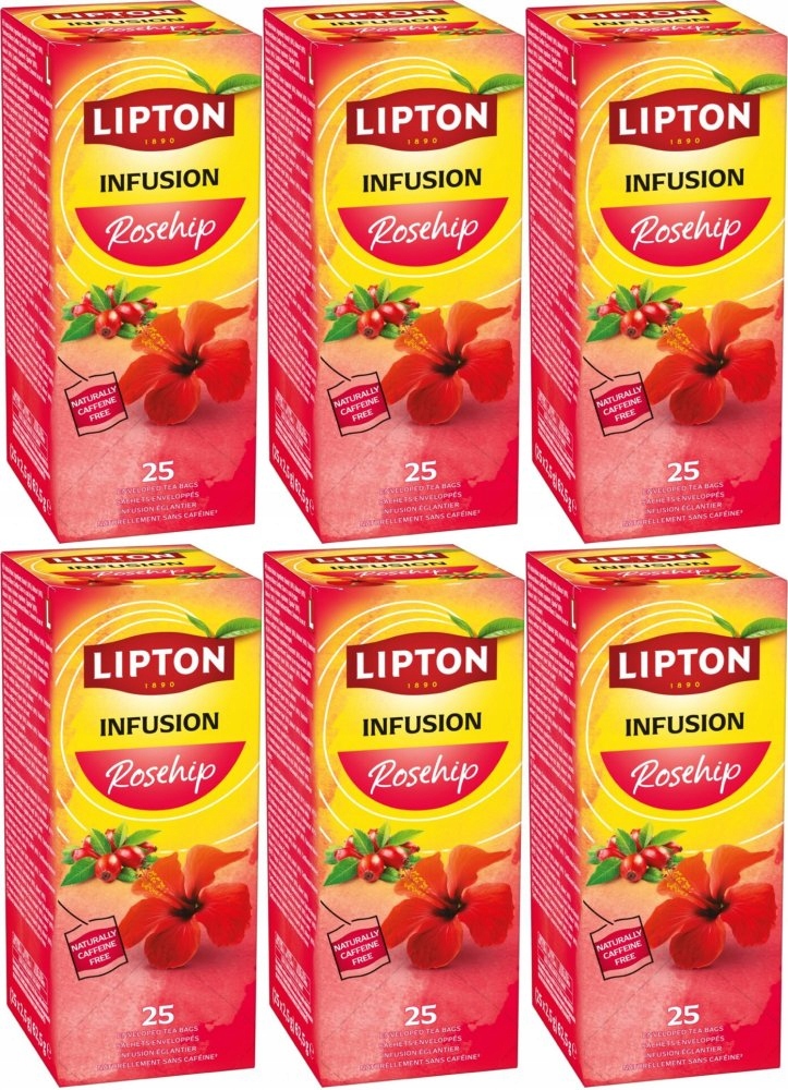 Herbata Lipton dzika róża i hibiskus 6x25szt-2.5g