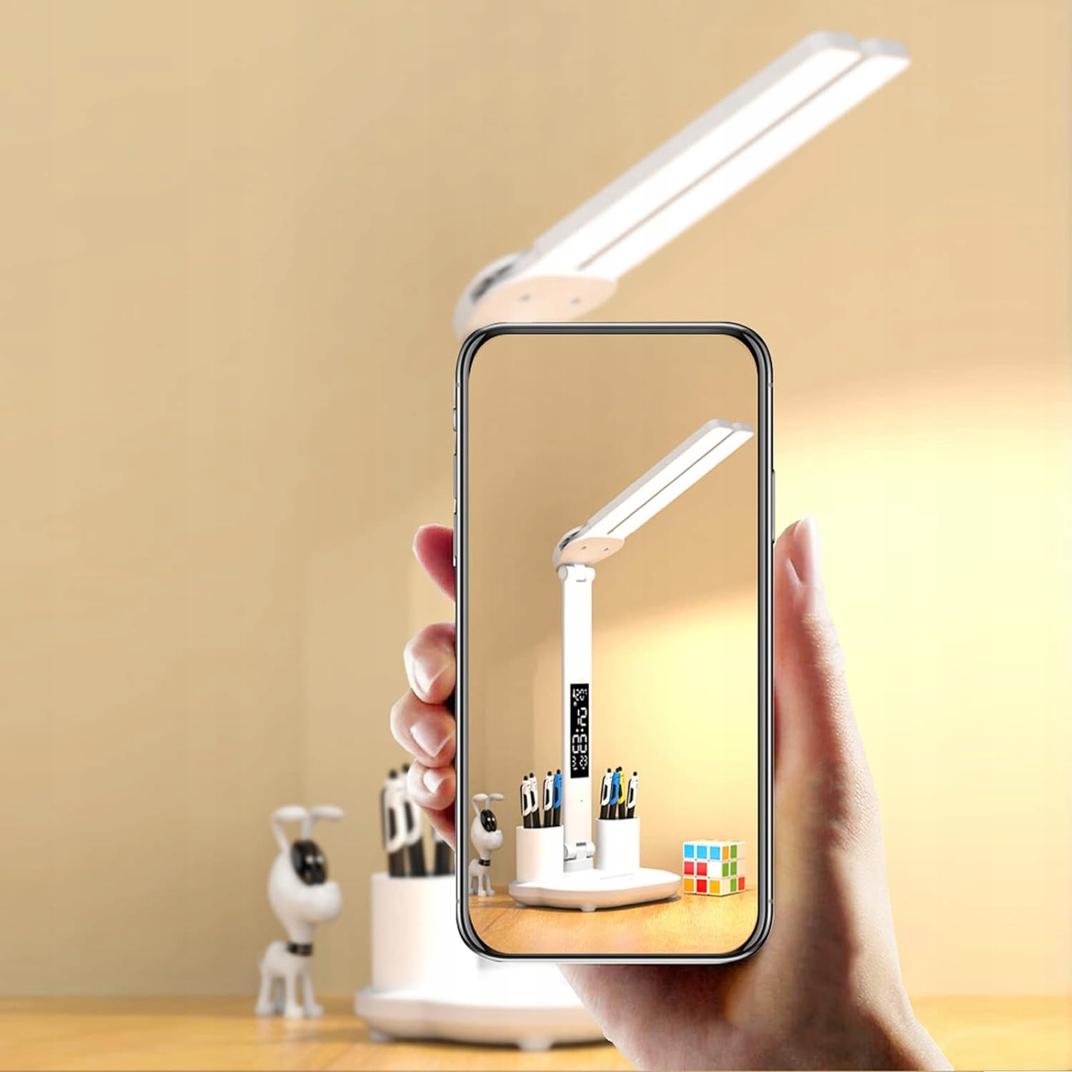 LAMPKA BIURKOWA LED, LAMPKA LED CHRONIĄCA OCZY, PODWÓJNA GŁOWICA LAMPA Klasa efektywności energetycznej A