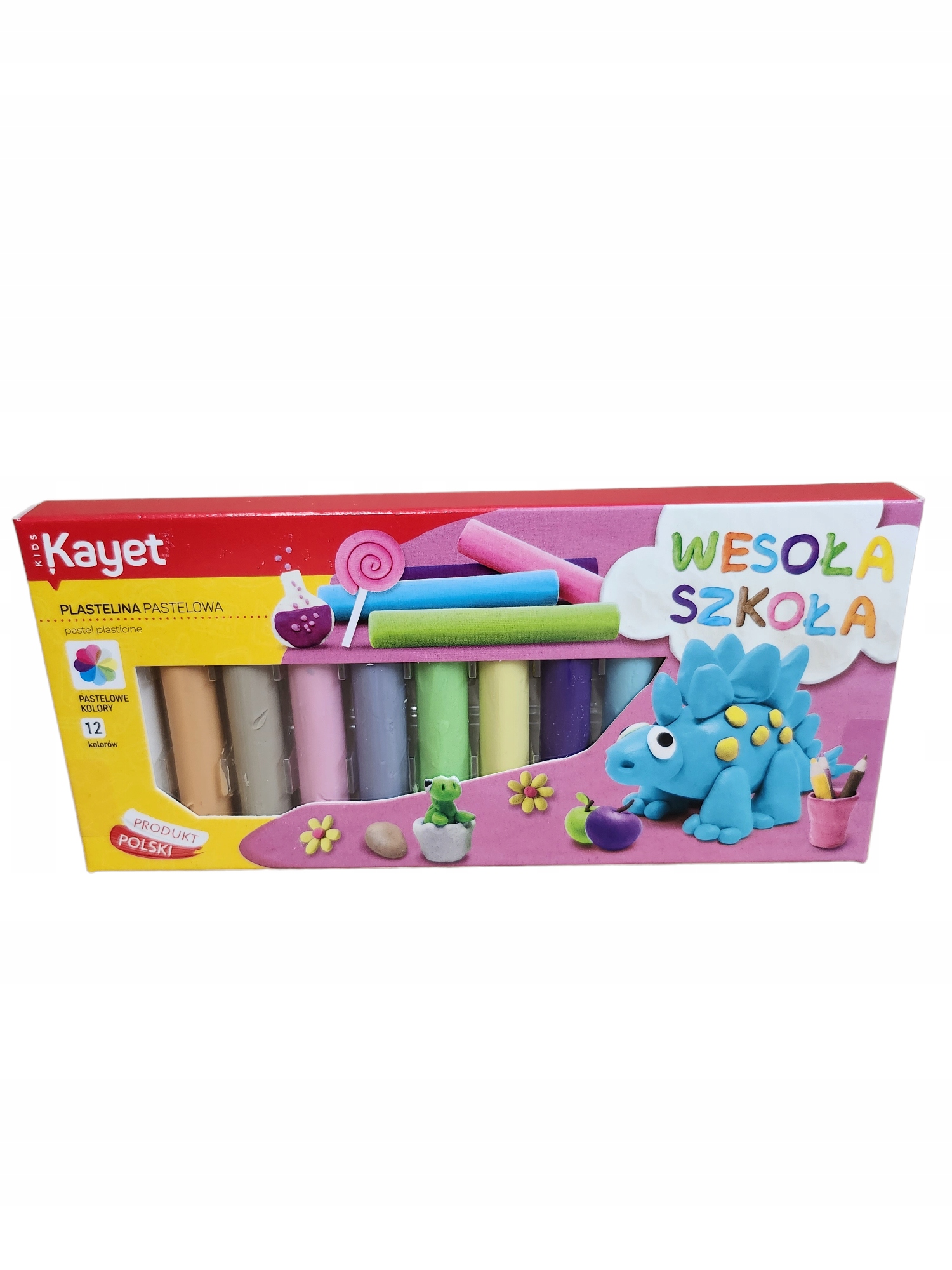 1. KAYET Plastelina pastelowa WESOŁA SZKOŁA 12 kolorów