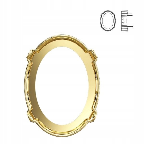 4122/S MM 8 Swarovski Oval Rivoli Gold