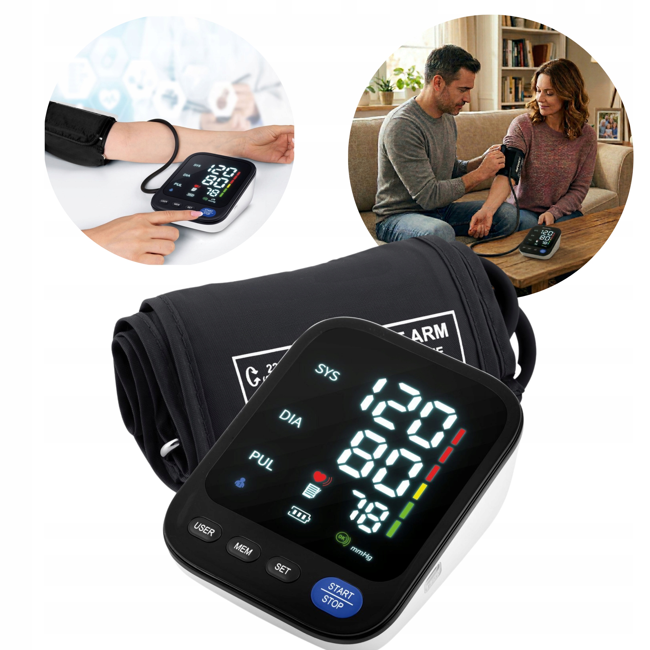 Domowy Ciśnieniomierz Naramienny Z Polskim Lektorem Mankiet 22 Do 42 CM