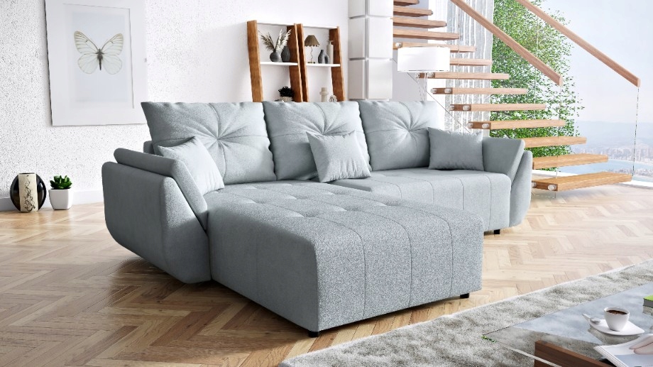 Rohová Sedací Souprava Rozkládací Mira Rohová Sedačka, S Funkcí Spaní, Nádoba, Pružiny