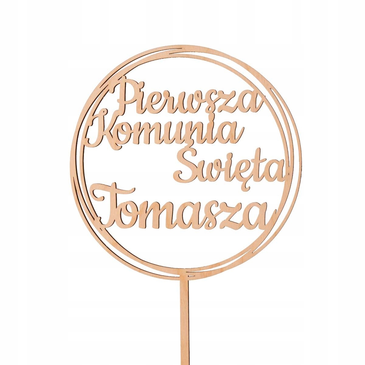 TOPPER PIERWSZA KOMUNIA ŚWIĘTA IMIĘ NAPIS NA TORT Motyw personalizowany
