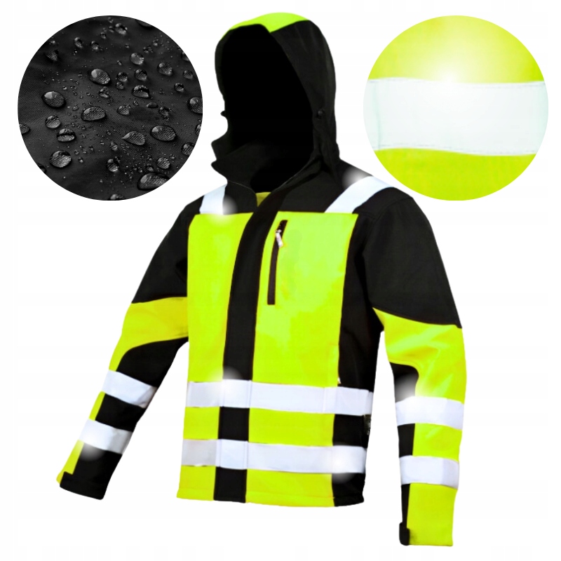 Pánská pracovní bunda Softshell Reflexní Voděodolná výstražná žlutá