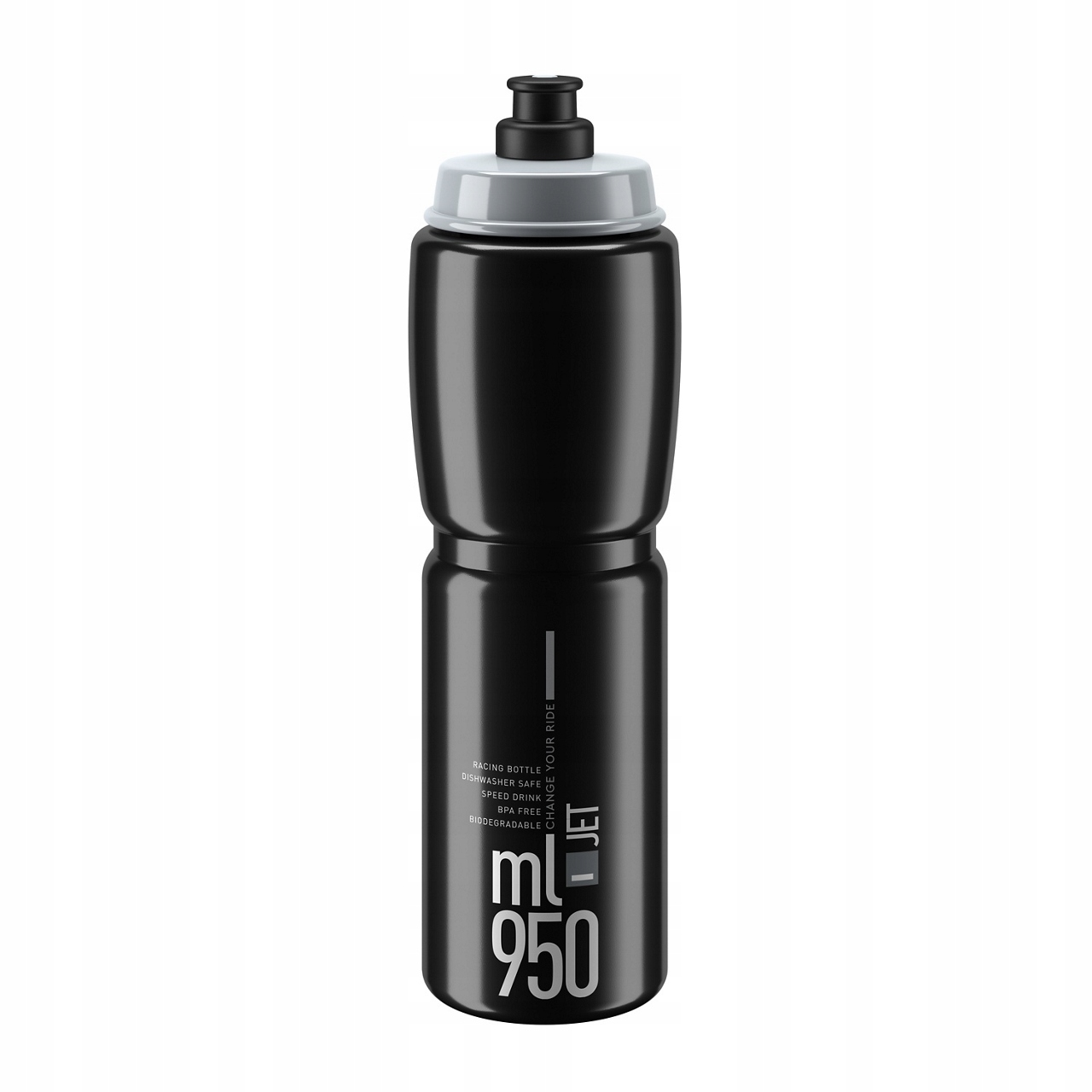 Bidon rowerowy ELITE Jet 950ml Czarny-Szary