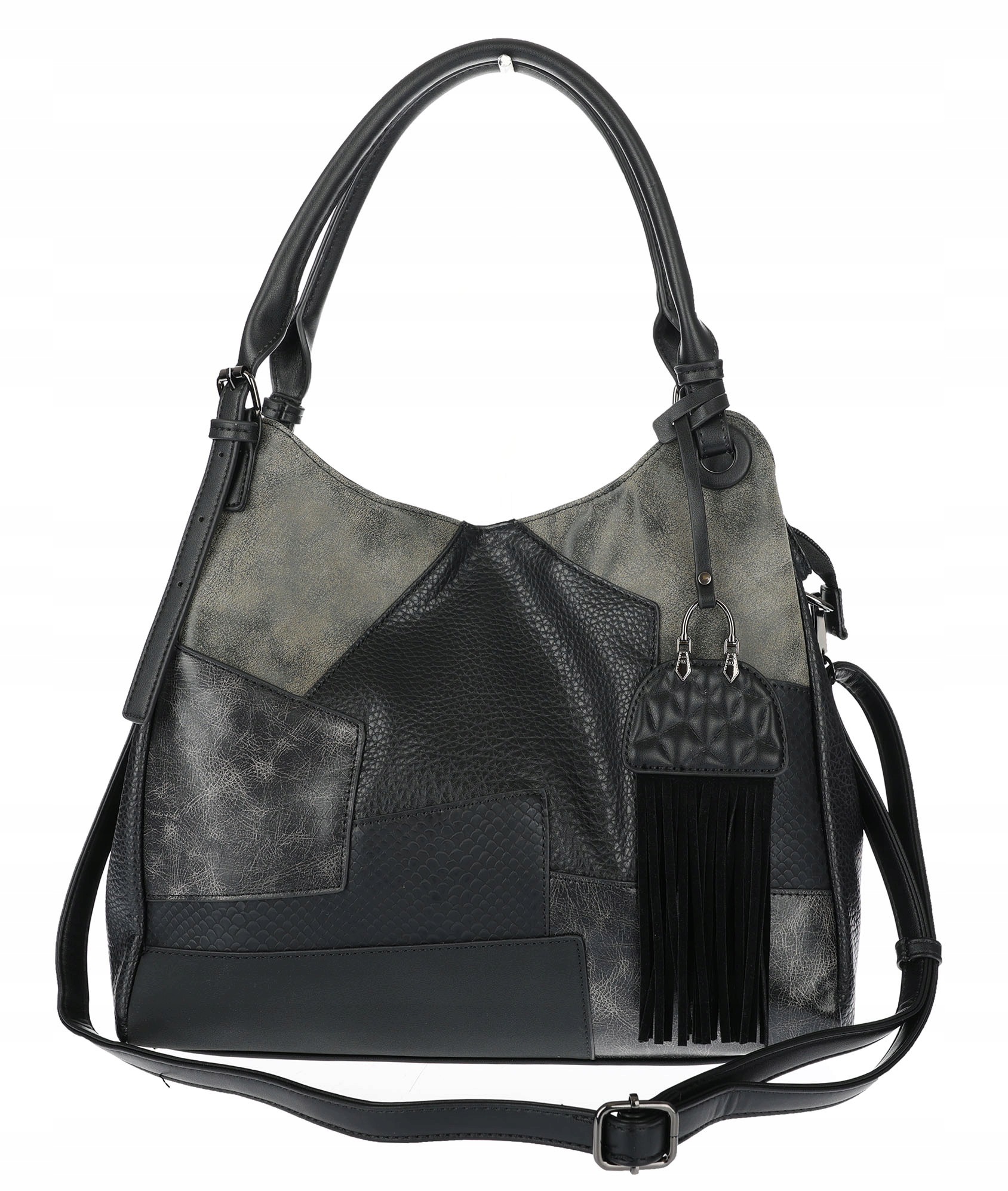 Dámská shopper kabelka prostorná elegantní módní taška do práce MC809 Černá