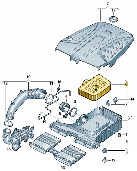 FILTR POWIETRZA 4M0133843C ORYGINAŁ Producent części Volkswagen OE