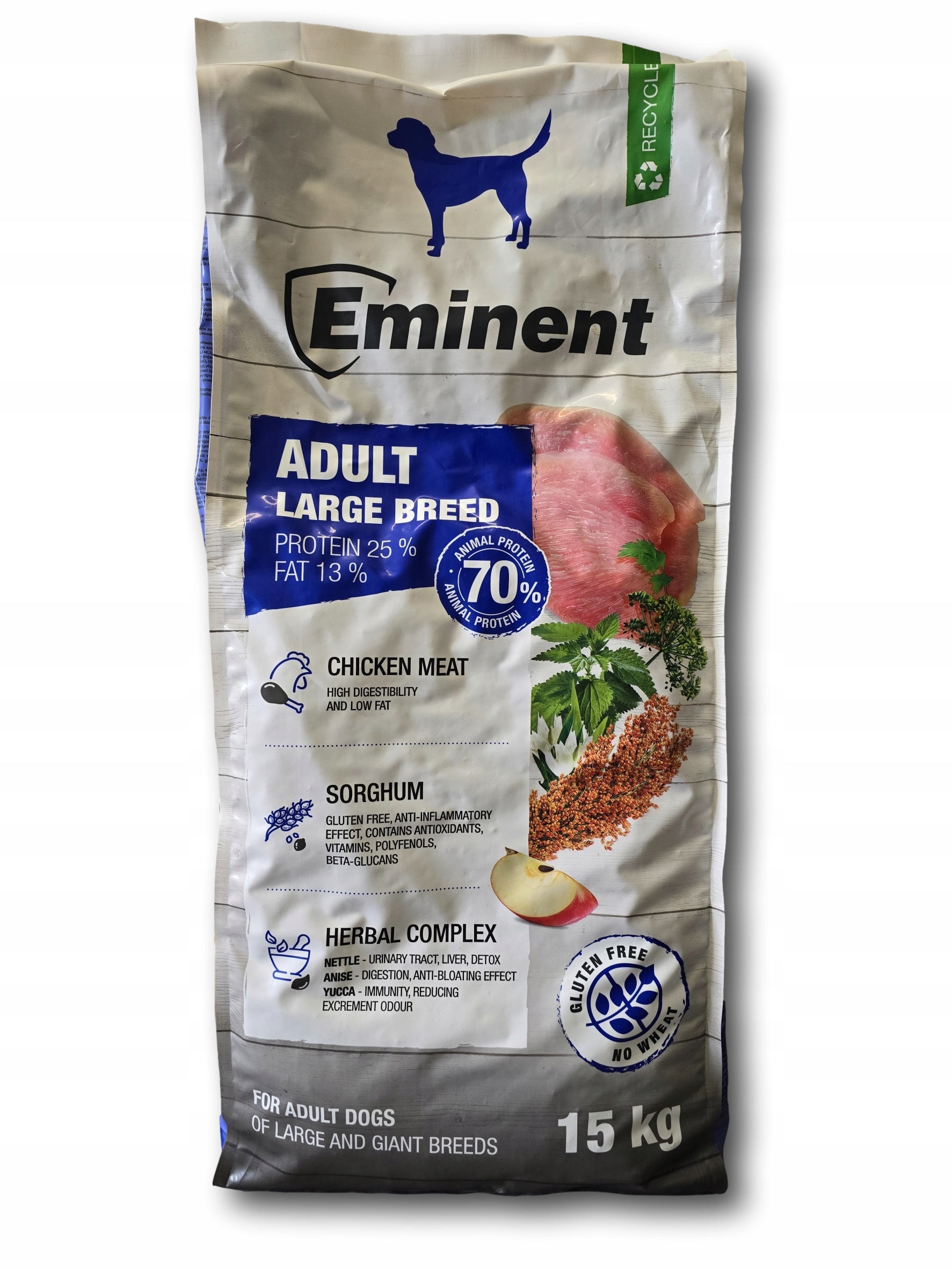 Levně Suché krmivo bez lepku Eminent Large Breed 25/13 pro velké psy s hmotností 15 kg