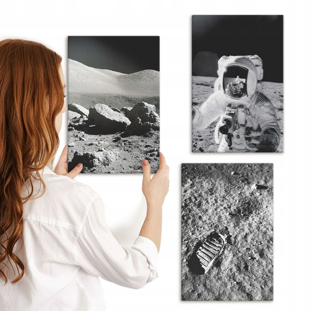 Kolekce obrazů na plátně Sada Nasa fotografie měsíc astronaut 3x 20x30 cm