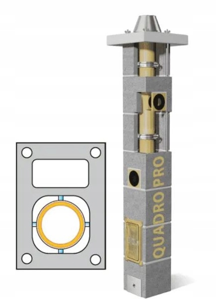 Komín Schiedel Quadro Pro 6 m fi 120 28/44 Plyn +1W