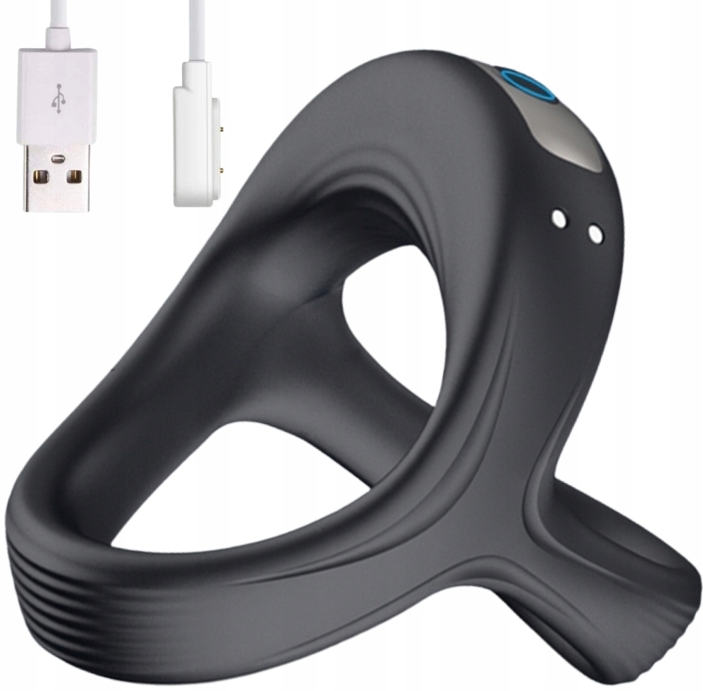 WIBRUJĄCY MĘSKI PIERŚCIEŃ NA PENISA I JĄDRA COCK RING 10 FUNKCJI WIBRACJI