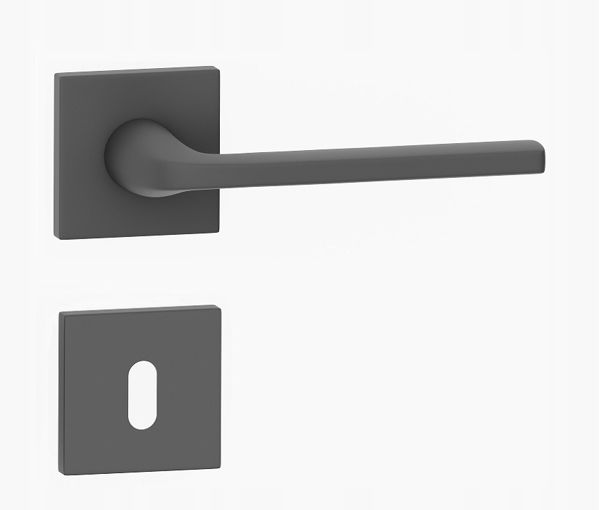 klika na dveře komplet klíč rozety štítek Bella Slin čtvercová antracit