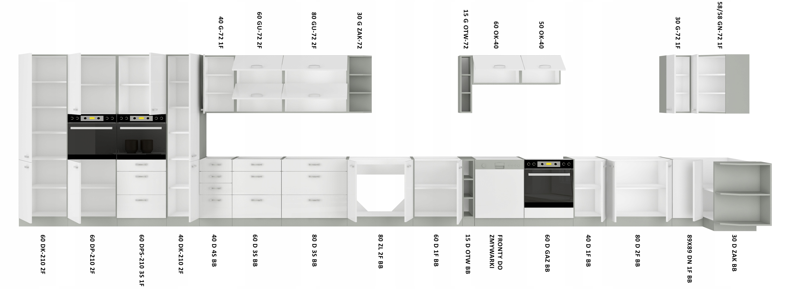 MEBLE KUCHENNE LINEA 180 cm CICHY DOMYK | POŁYSK Marka Umeblujdom