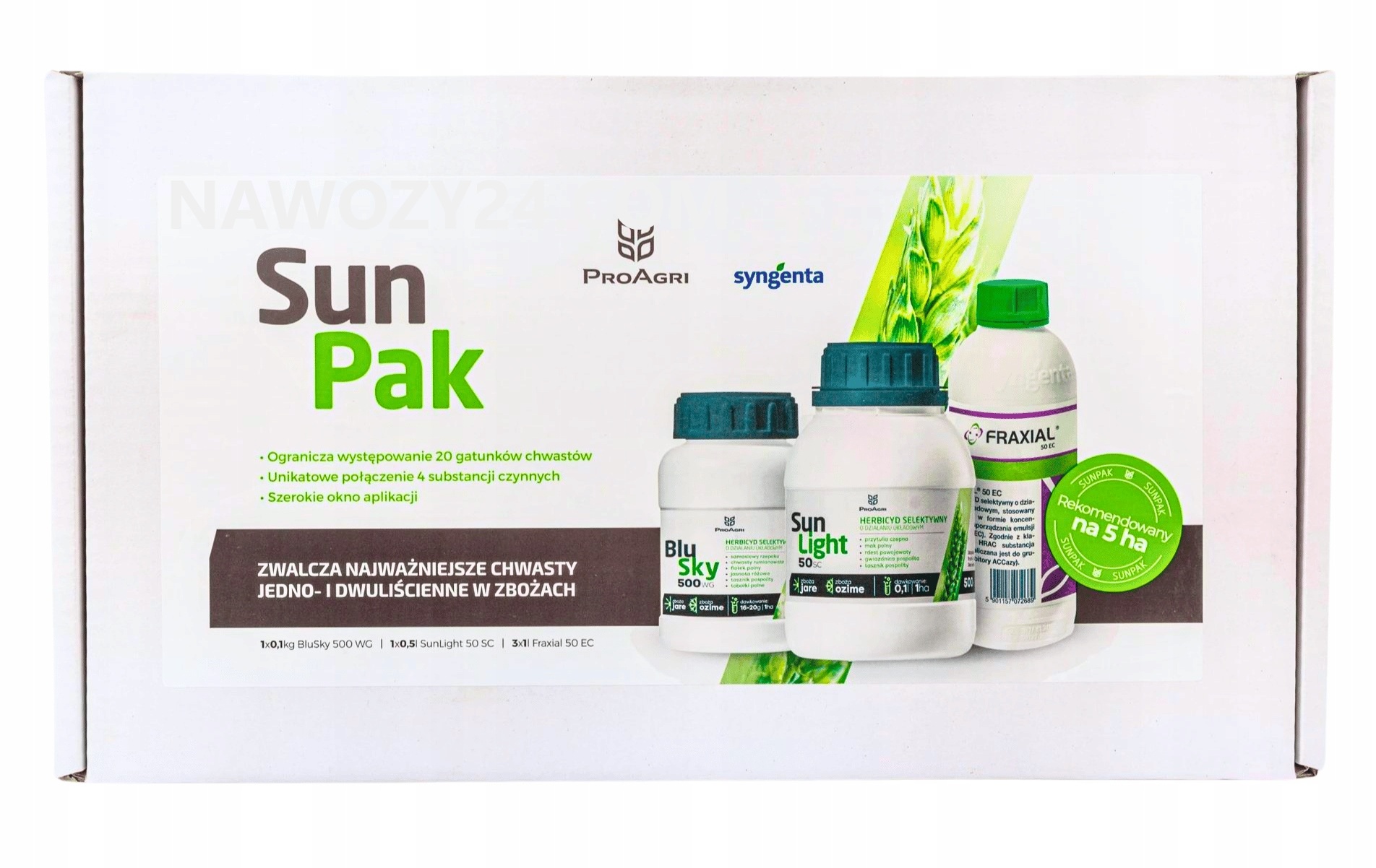 Sunpak na 5ha chwasty miotła w zbożu wiosną Mocny