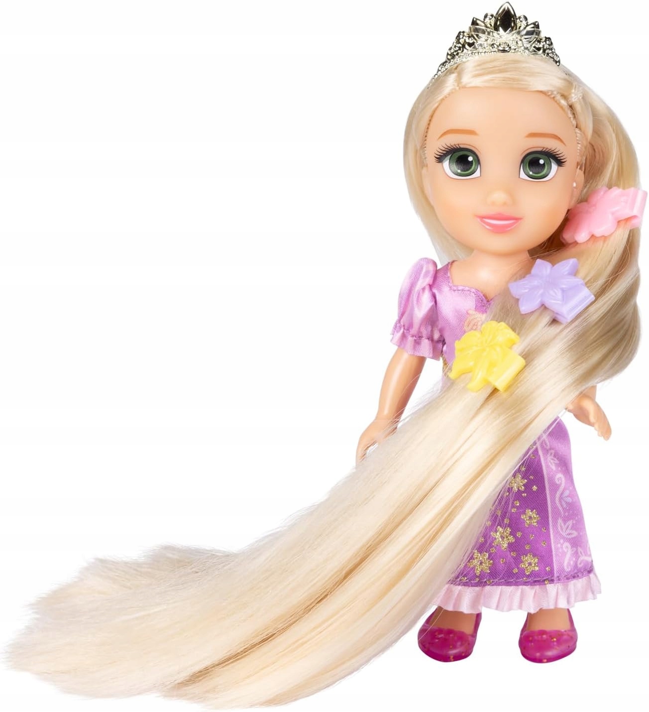 MINI LALKA KSIĘŻNICZKA DISNEY ZAPLĄTANI ROSZPUNKA RAPUNZEL16 CM + AKCESORIA Kod producenta 23379