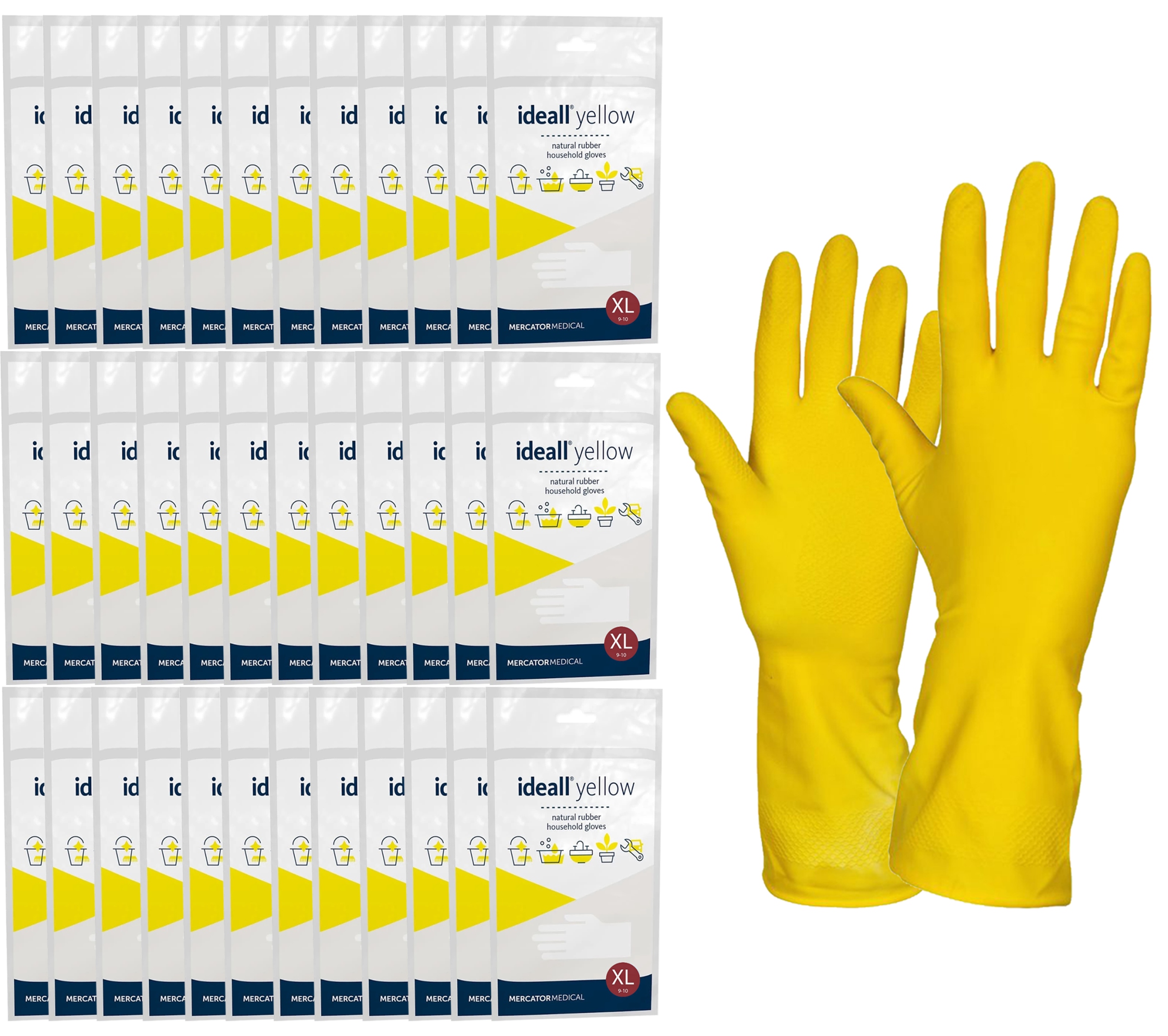 Ekonomické rukavice Žluté Latexové XL 120 Par