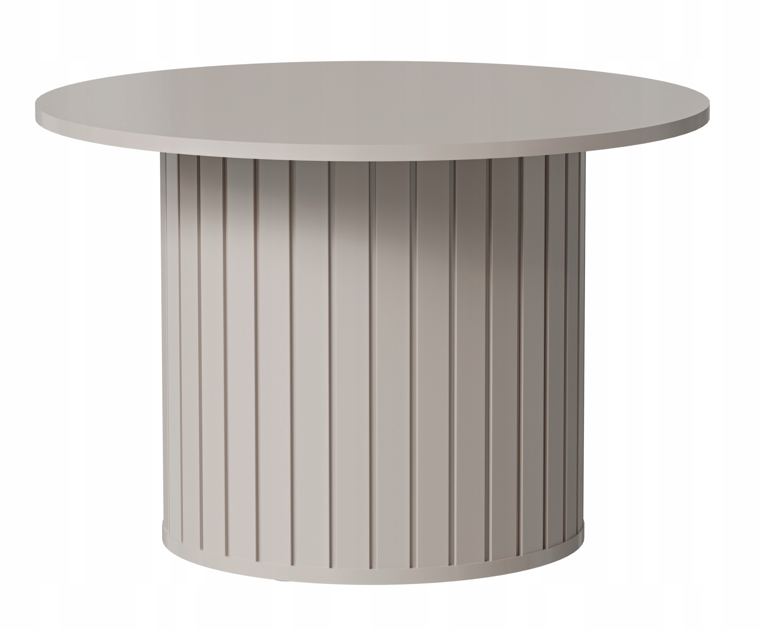 Kávový stolek Zante s rýhami kulatý 70 cm šedý béžový
