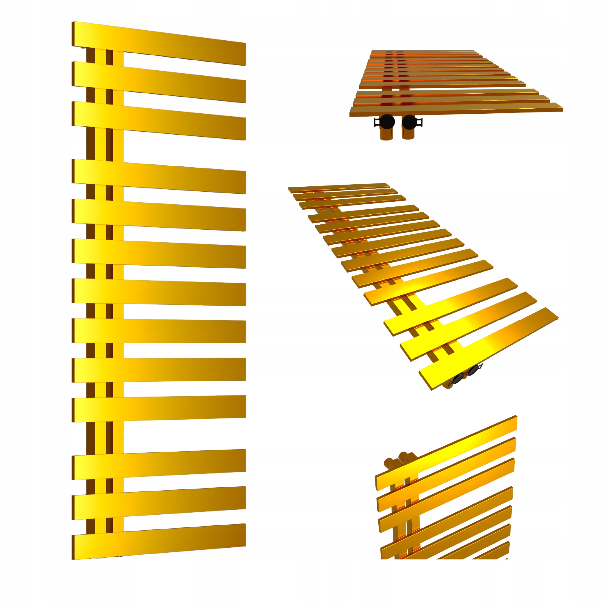 Dekorativní radiátor Fantom Levý 1070x500 Zlatý