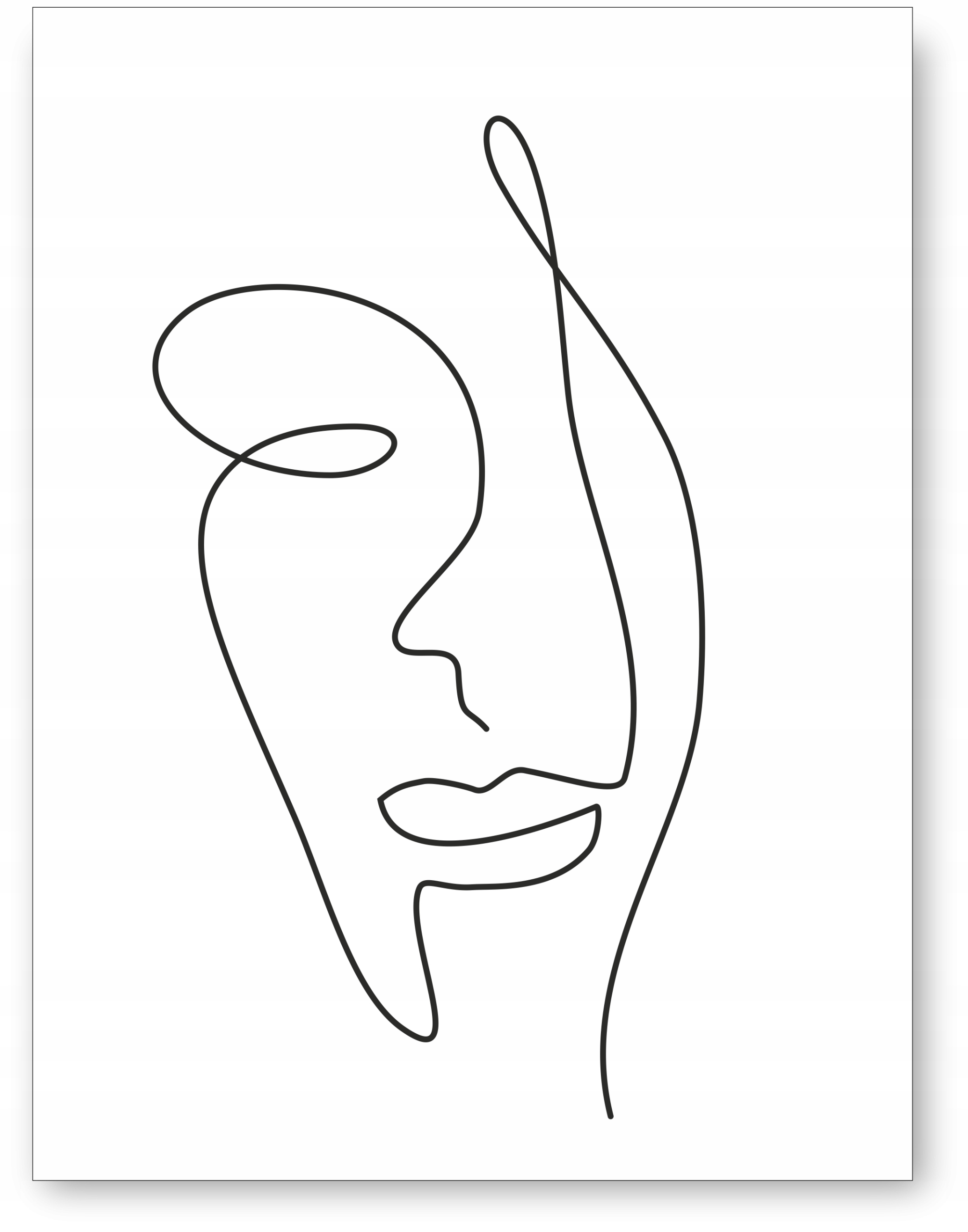 Twarz linia plakat obraz 21x30 cm obraz #165