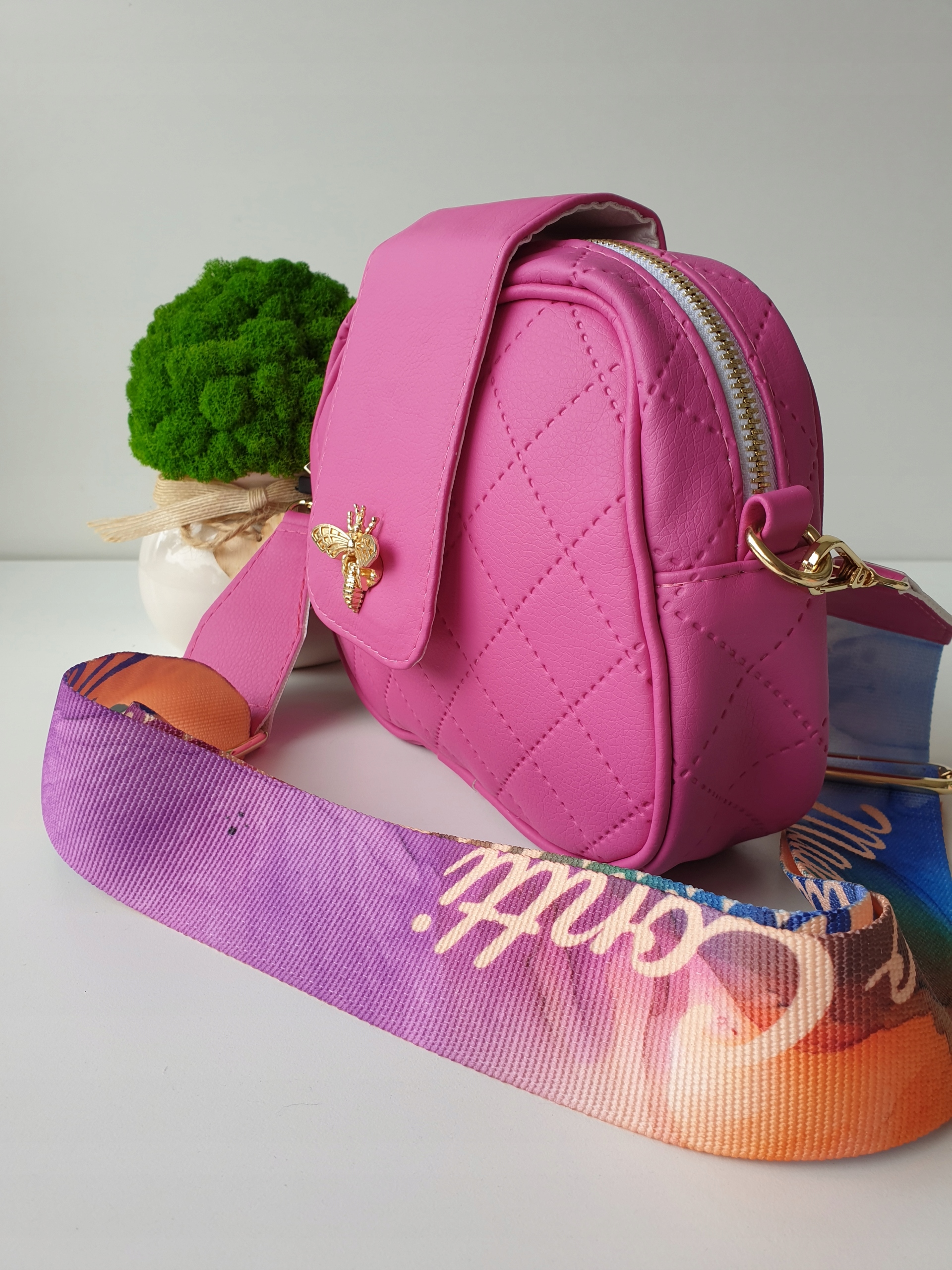 Torebka Massimo Contti listonoszka pikowana fuksja Płeć kobieta