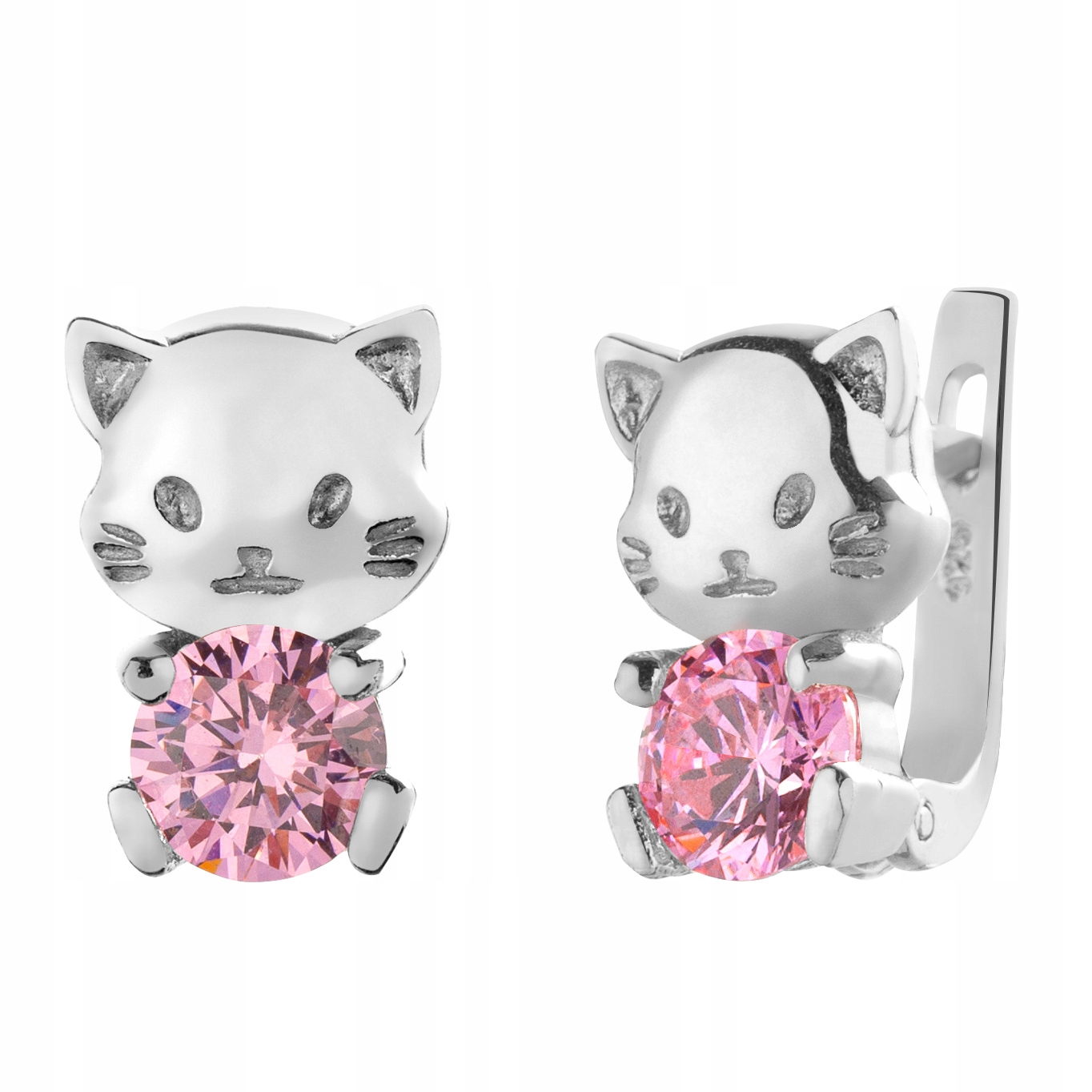 Stříbrné Náušnice Pro Děti, Závěsné Kočičky, Stříbro