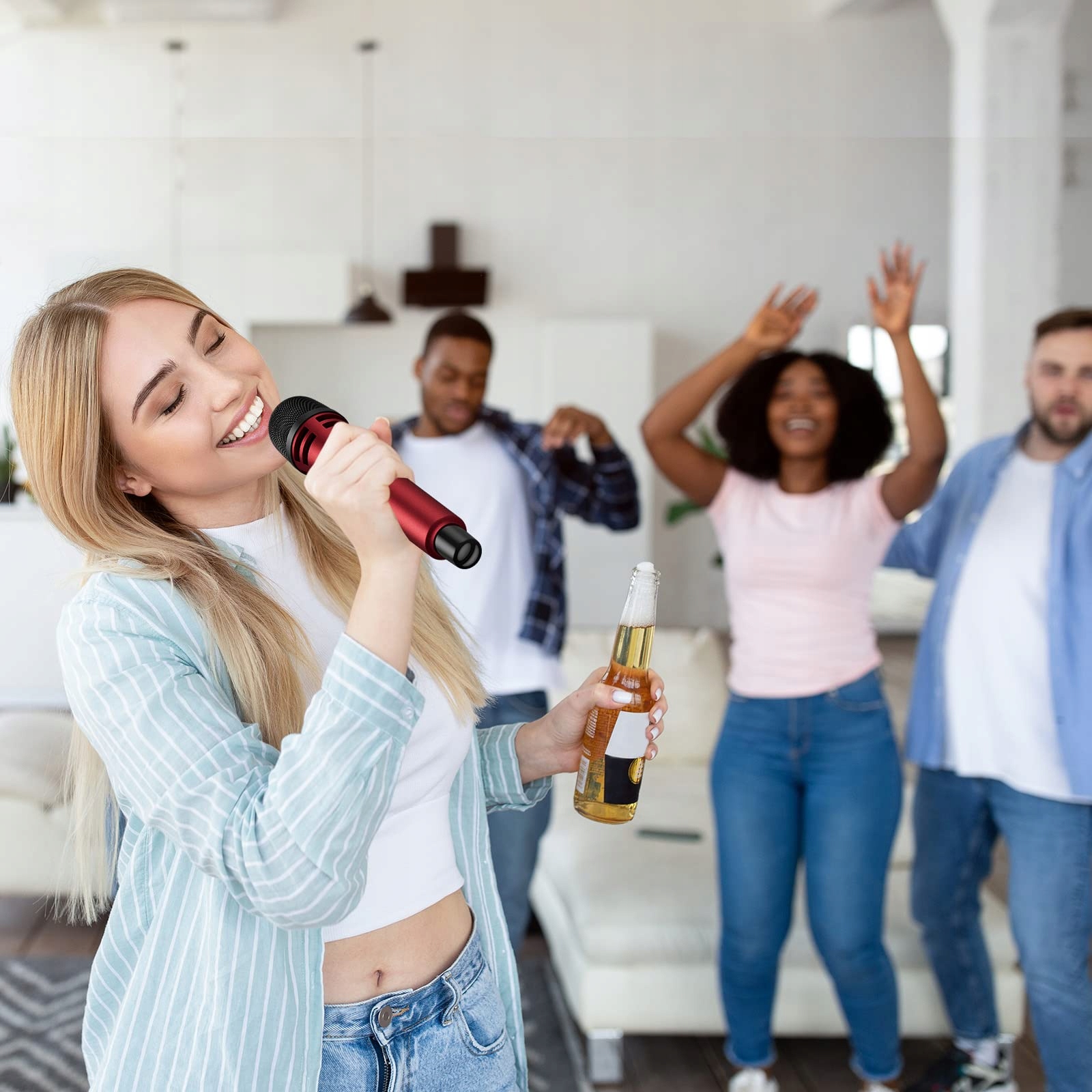TONOR Mikrofon Bezprzewodowy Dynamiczny z Odbiornikiem do Karaoke — miniatura 7