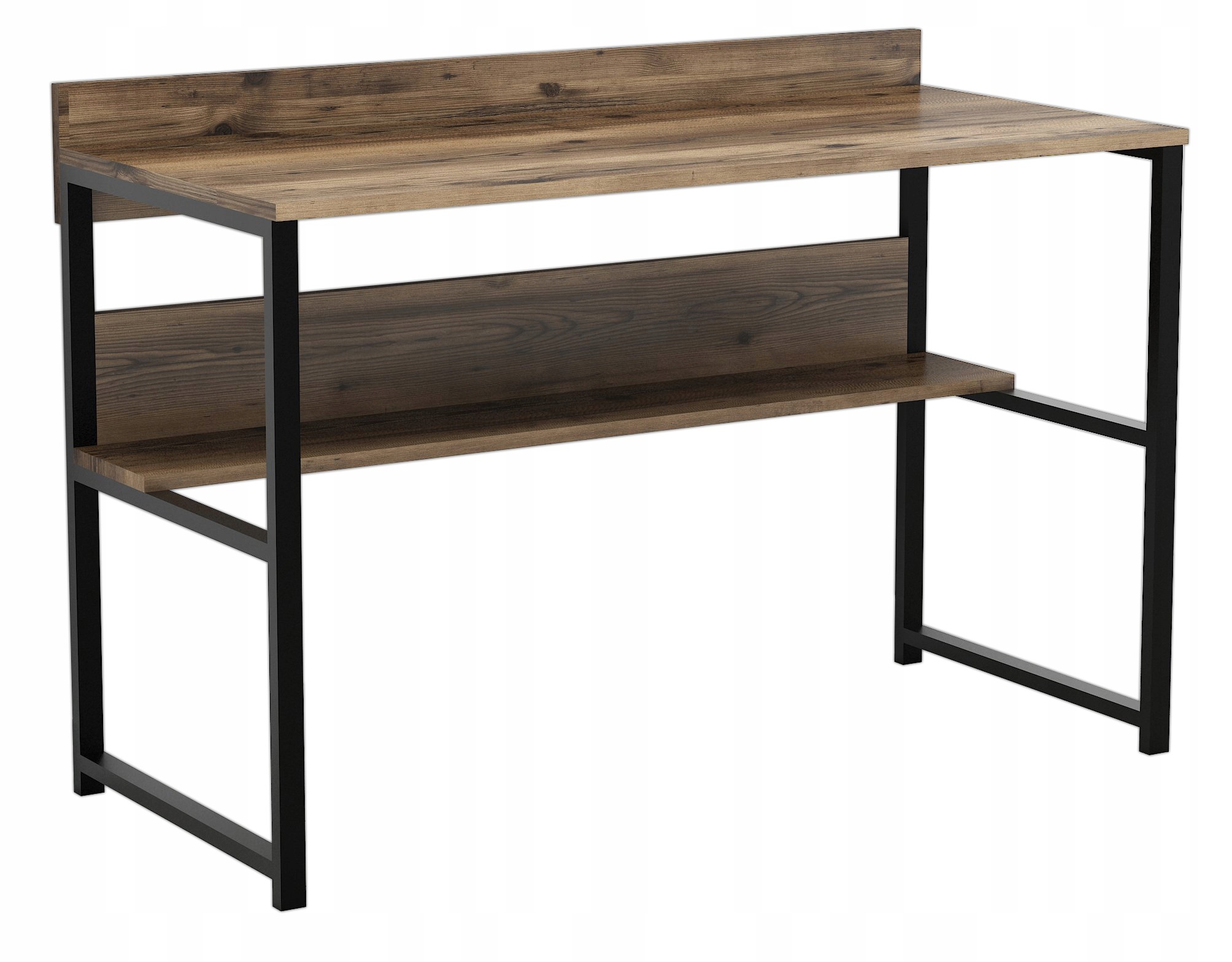 BIURKO KOMPUTEROWE LOFT INDUSTRIALNE BIUROWE Brąz 120cm Nowoczesne Styl Dom