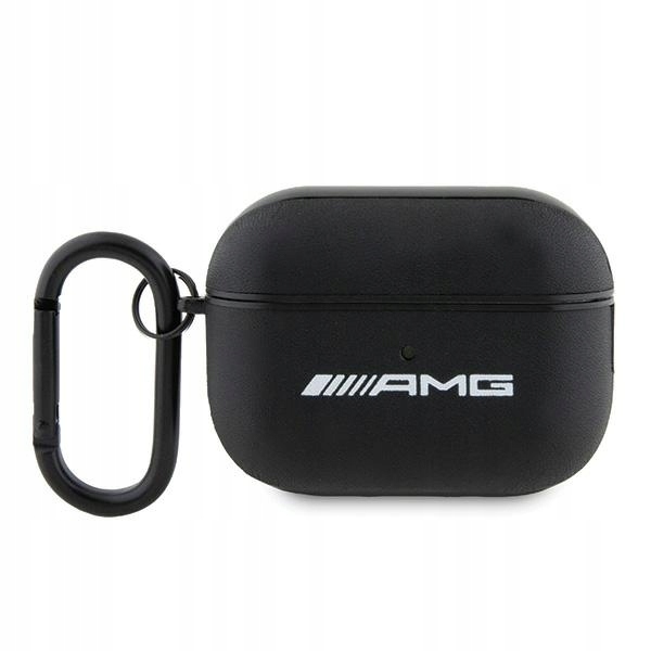 Etui Case Amg Obudowa Do Airpods 2 Cover Black Leather White Logo