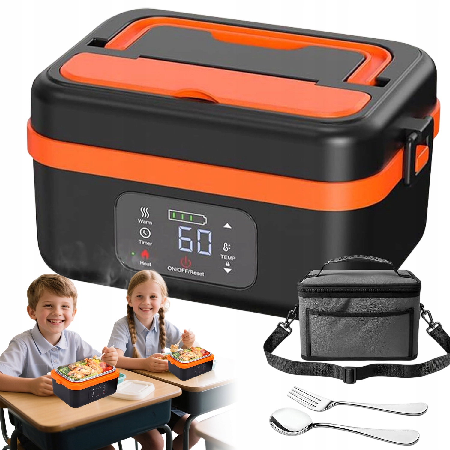 Elektrický Obědový Box 1000 ML Topení 60 W Nabíjení Type-c Do Kanceláře