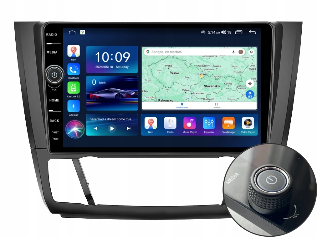 Everest 2DIN autorádio EVE19 Android, Bmw s automatickou klimatizací
