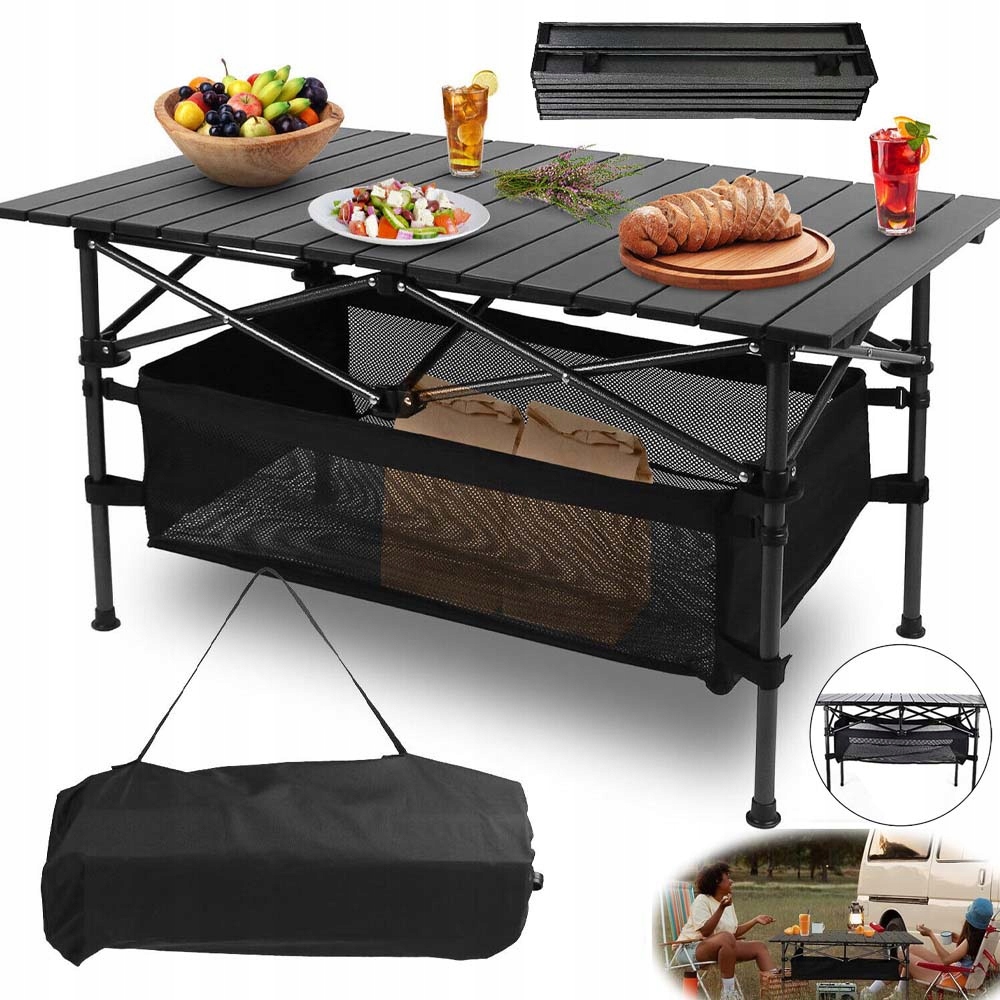 Składany Stolik Kempingowy Ogrodowy Przenośny Stół Aluminiowy Turystyczny