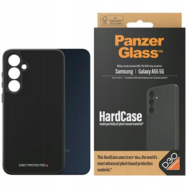 PanzerGlass HardCase Sam A55 5GA556 D3O 3x Vojenská kvalita černá/černá 0473
