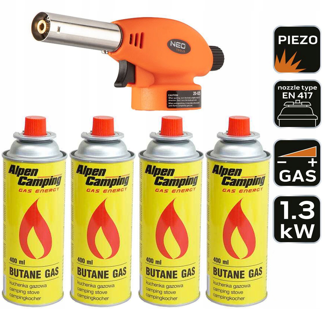 

Palnik piezo gazowy lutownica lutlampa gaz 4 szt