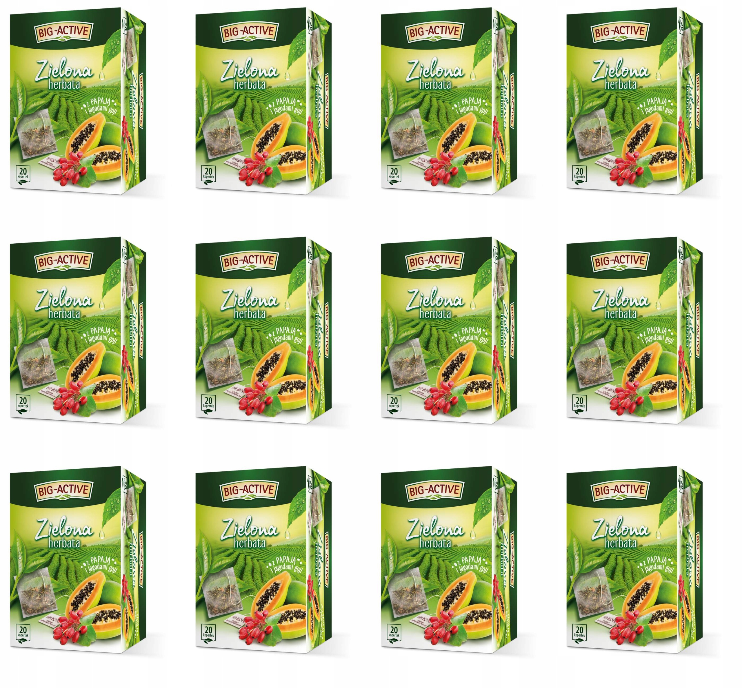 Big-Active – Čaj s papájou a bobulemi goji (20tb x 1,7 g) X12