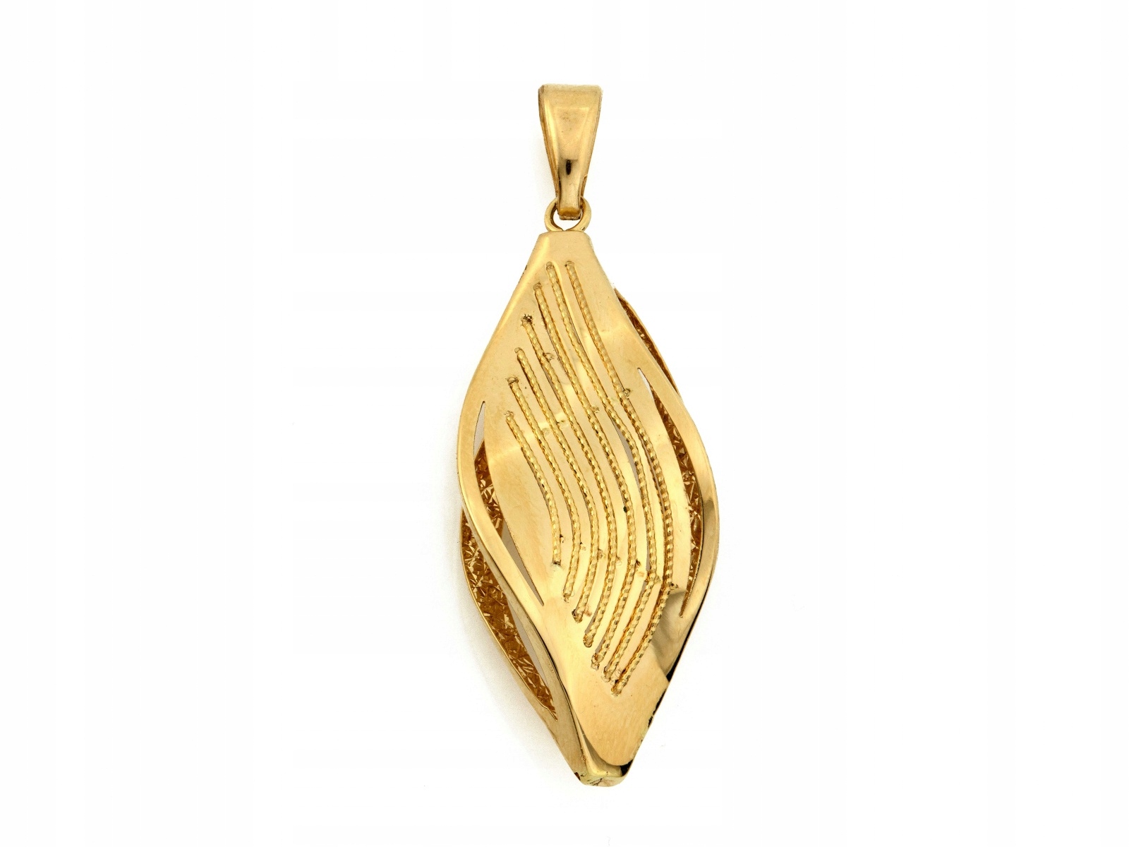 Přívěsek zlatý 585 dlouhý tuhý Elegantní vzor Bez Kamenů 2.28 g