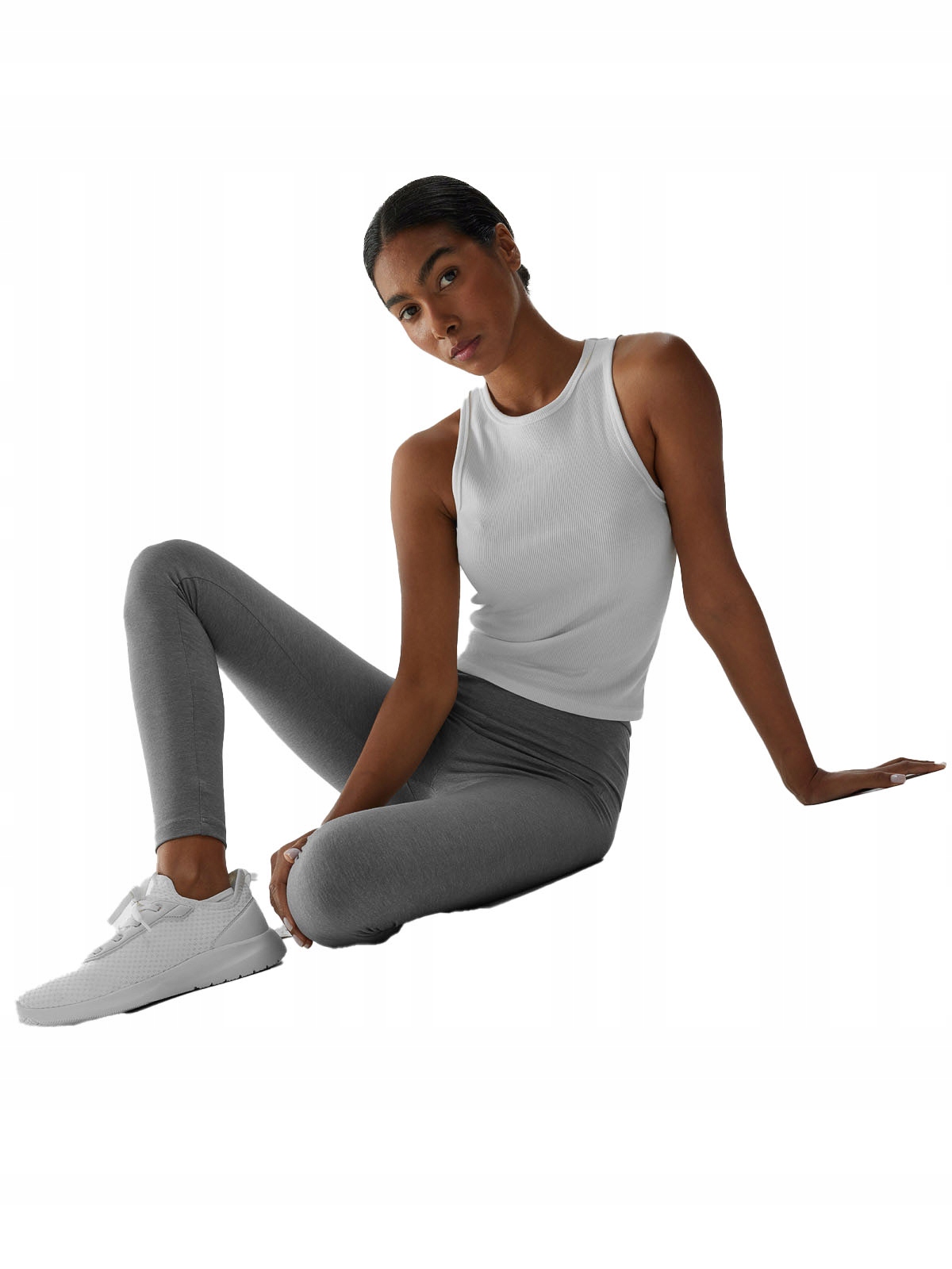 4F Legginsy damskie getry dzianinowe szare wysoki stan XL Cechy dodatkowe brak