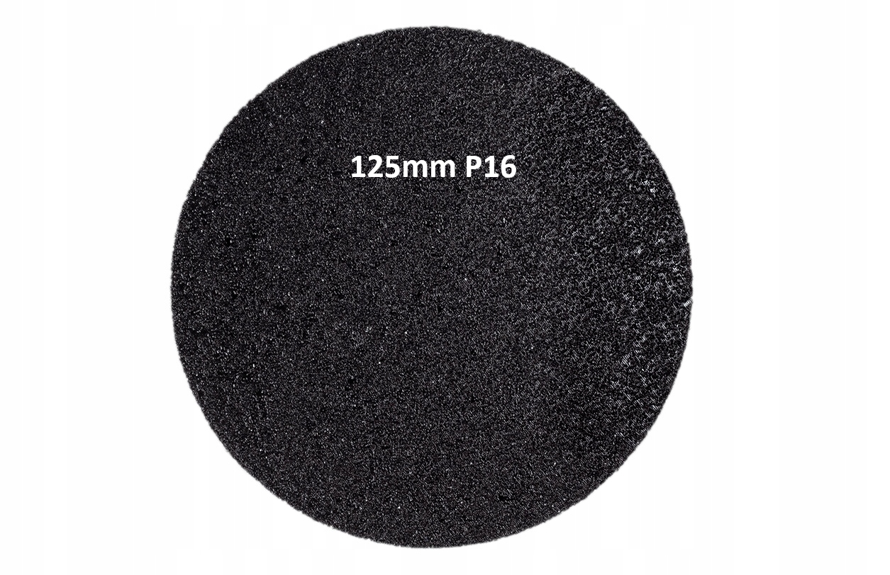 Krążek ścierny papier na rzep 125mm P16 do kamienia węglik krzemu czarny