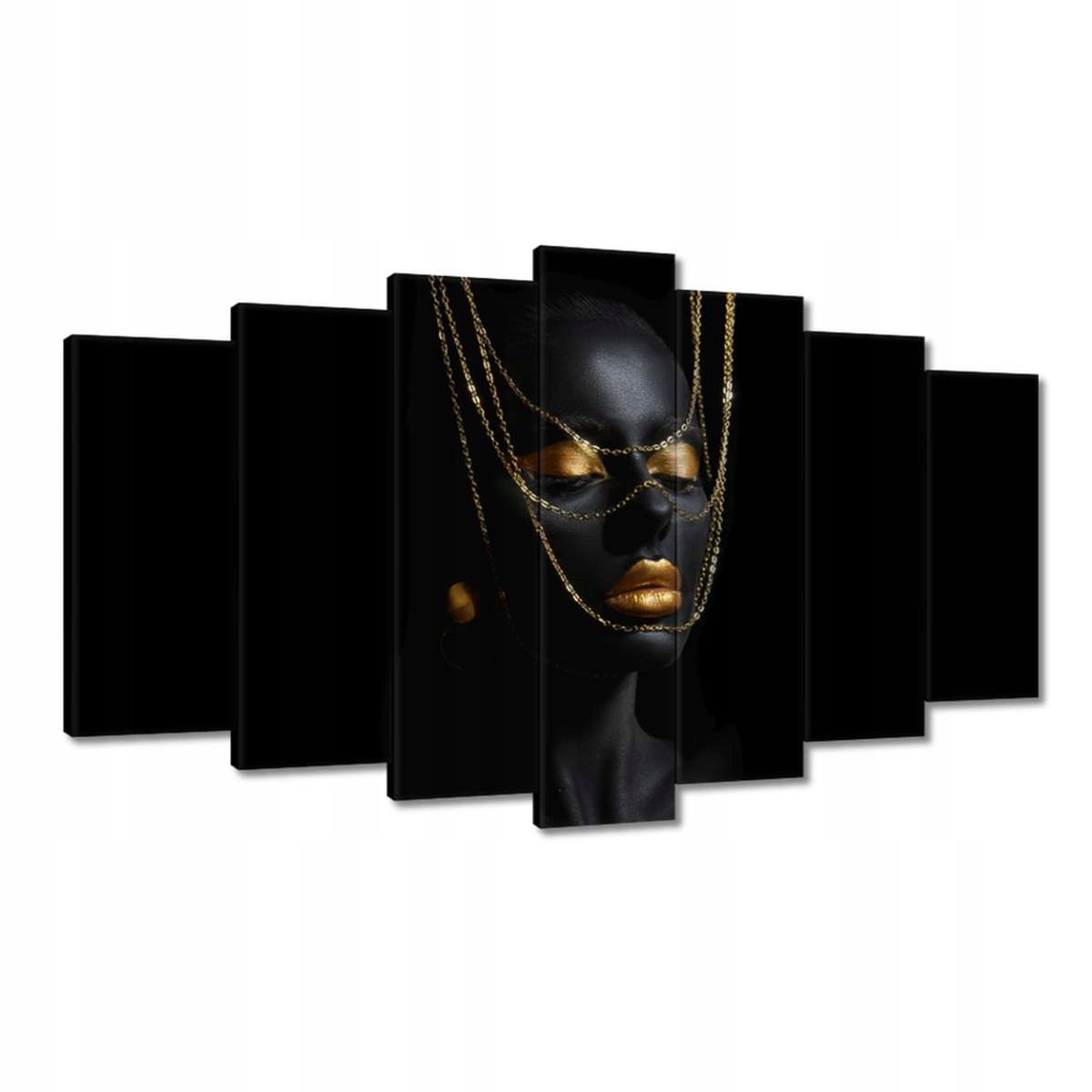 Obrazy 140x80 Hlava zavěšená zlatem