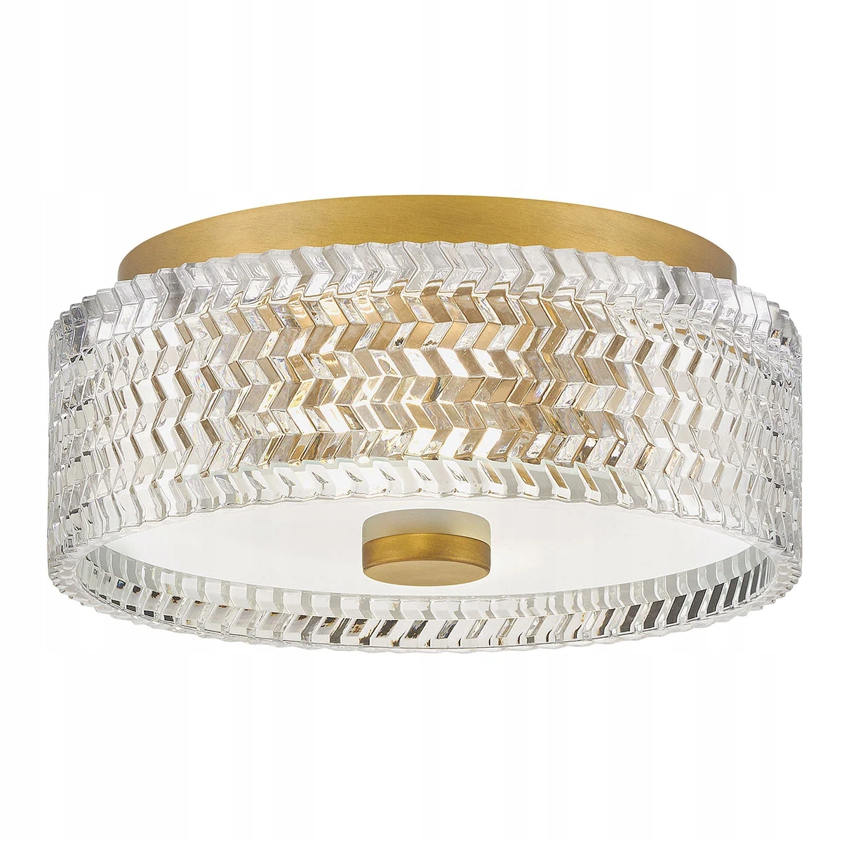 Stropné svietidlo sklenený krištáľový okrúhly 30 cm glamour mosadzný Hinkley