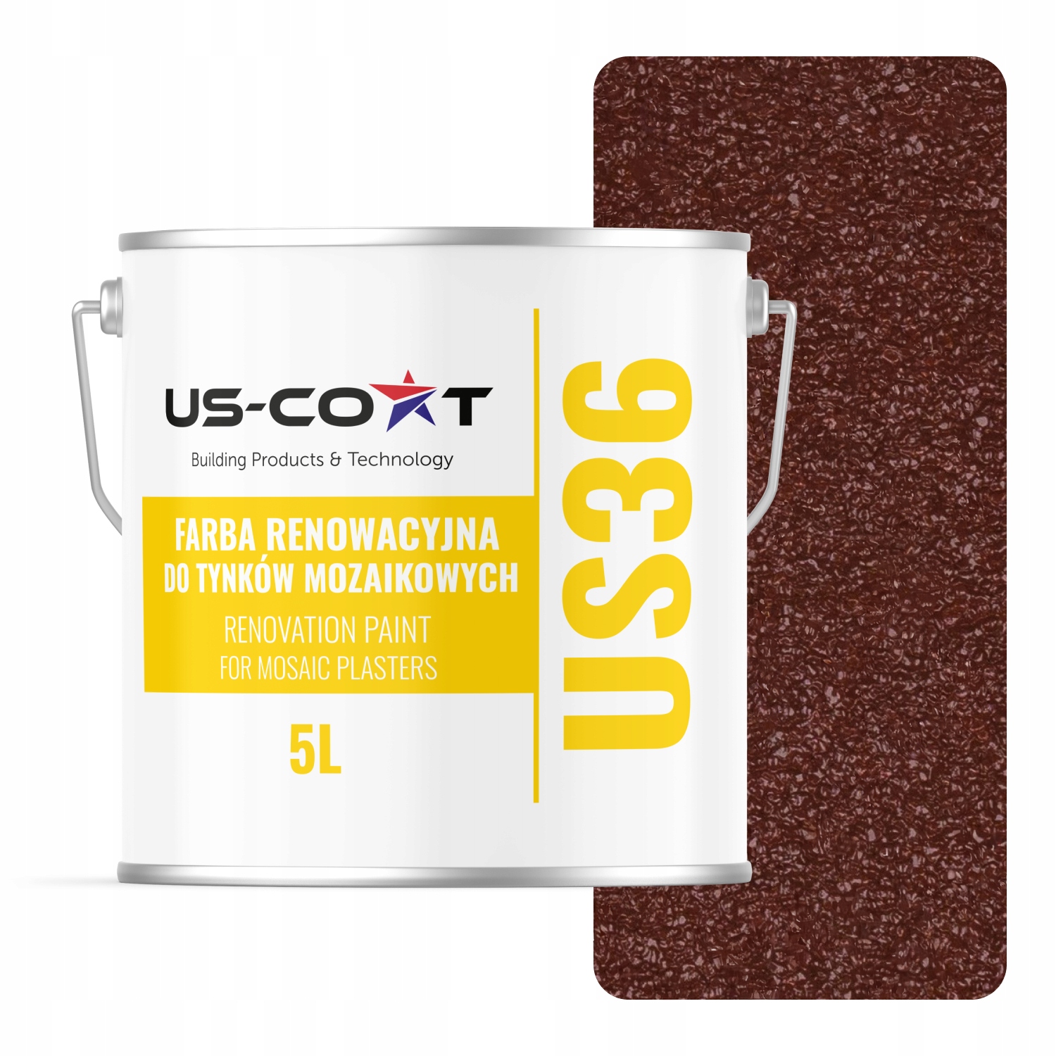 Renovačná farba na mozaikovú omietku 5L Rýchla obnova Hnedá RAL8012