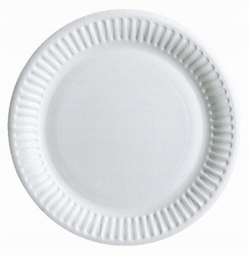 TALERZE PAPIEROWE BIAŁE 18 CM 100 SZT OKRĄGŁE