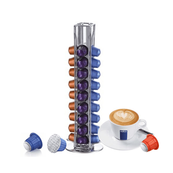 Stojak na Kapsułki Nespresso 40 szt. Pionowy Metalowy Organizer Gaia