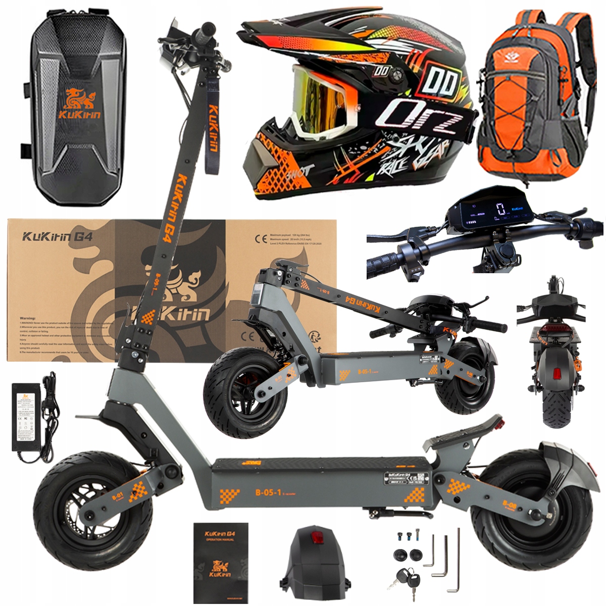 KuKirin G4 Skládací elektrická vozidla 2000W 70KM/H 60V 20Ah 75km Dárek