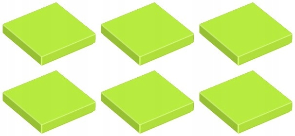 

Lego 3068b Tile Płytka 2x2 lime (3g) 6 szt.