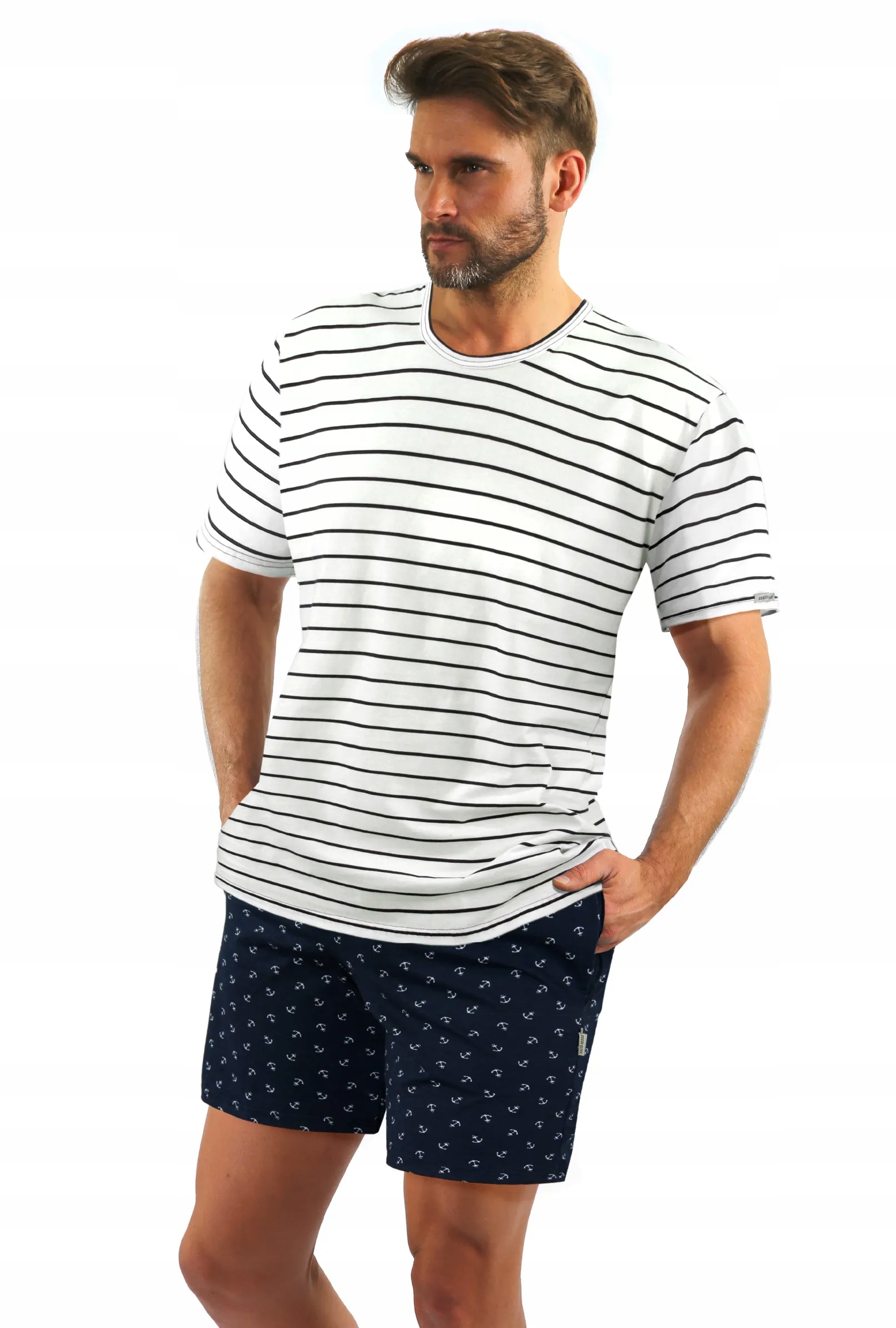 Sesto Senso Pánské pyžamo Krátké 2505/21 Námořnická Modrá 4XL