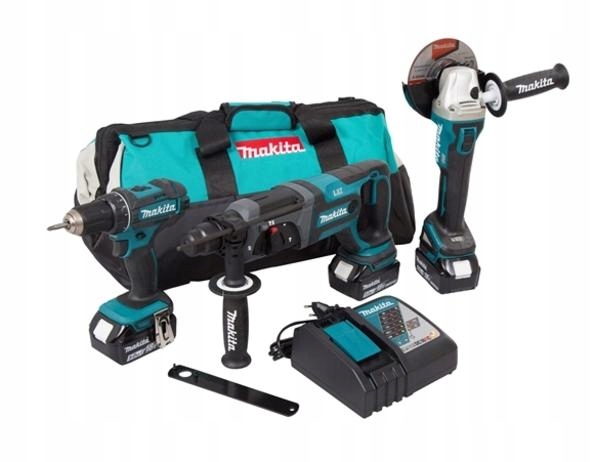 Makita Combo Set 18V DLX3078TX1 (DDF482+DGA504+DHR241) 3x5,0 Taška