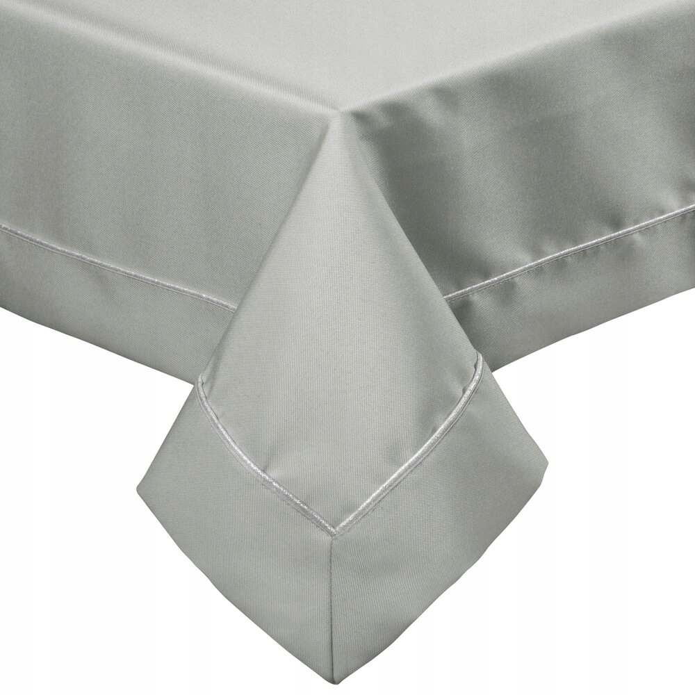 Stříbrný ubrus 145X280 s ozdobnou lištou a lemováním, elegantní