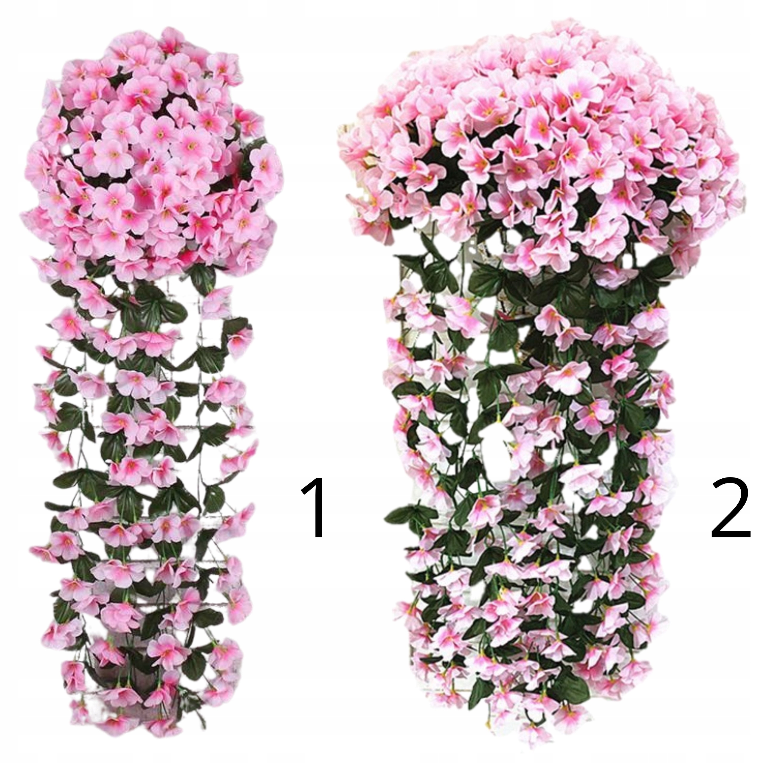 2x SZTUCZNY KWIAT Balkon PELARGONIA różowy girlanda zwisająca na taras Typ pelargonia