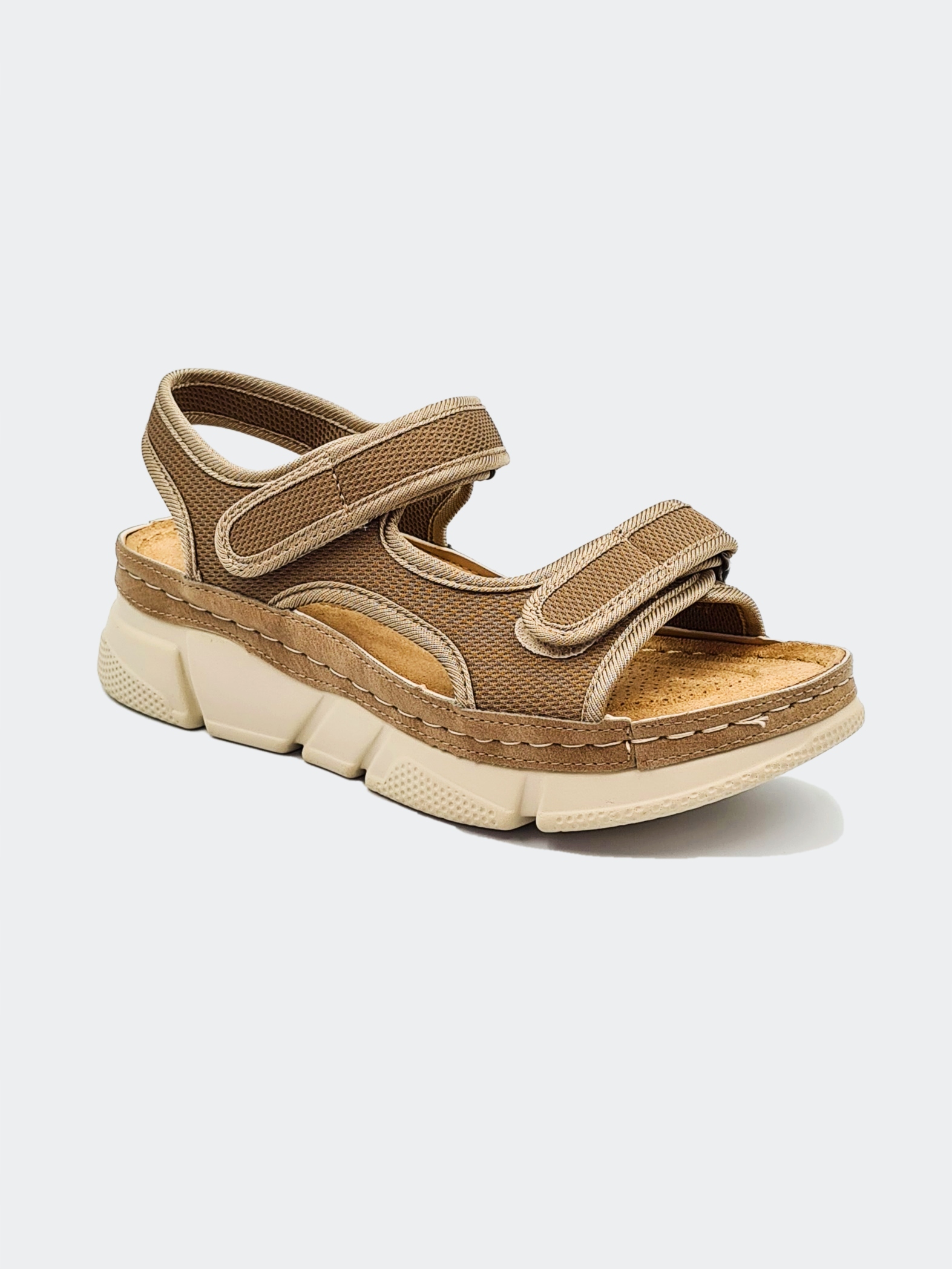 Sandały Damskie Na Rzepy Wygodne Beżowe 39 Rozmiar 39